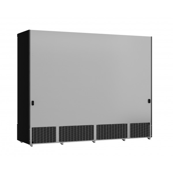 Vitrine réfrigérée full black positive 0/+10°C - 4 portes vitrées battantes - 2025 litres